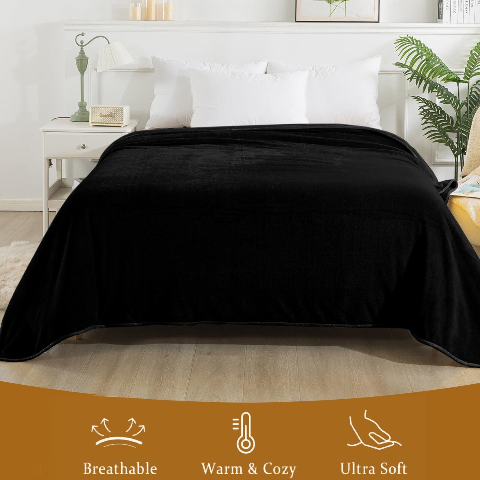 Large Fleece Blanket Throw Reversible Soft Warm Bed Sofa Blanket Double & King