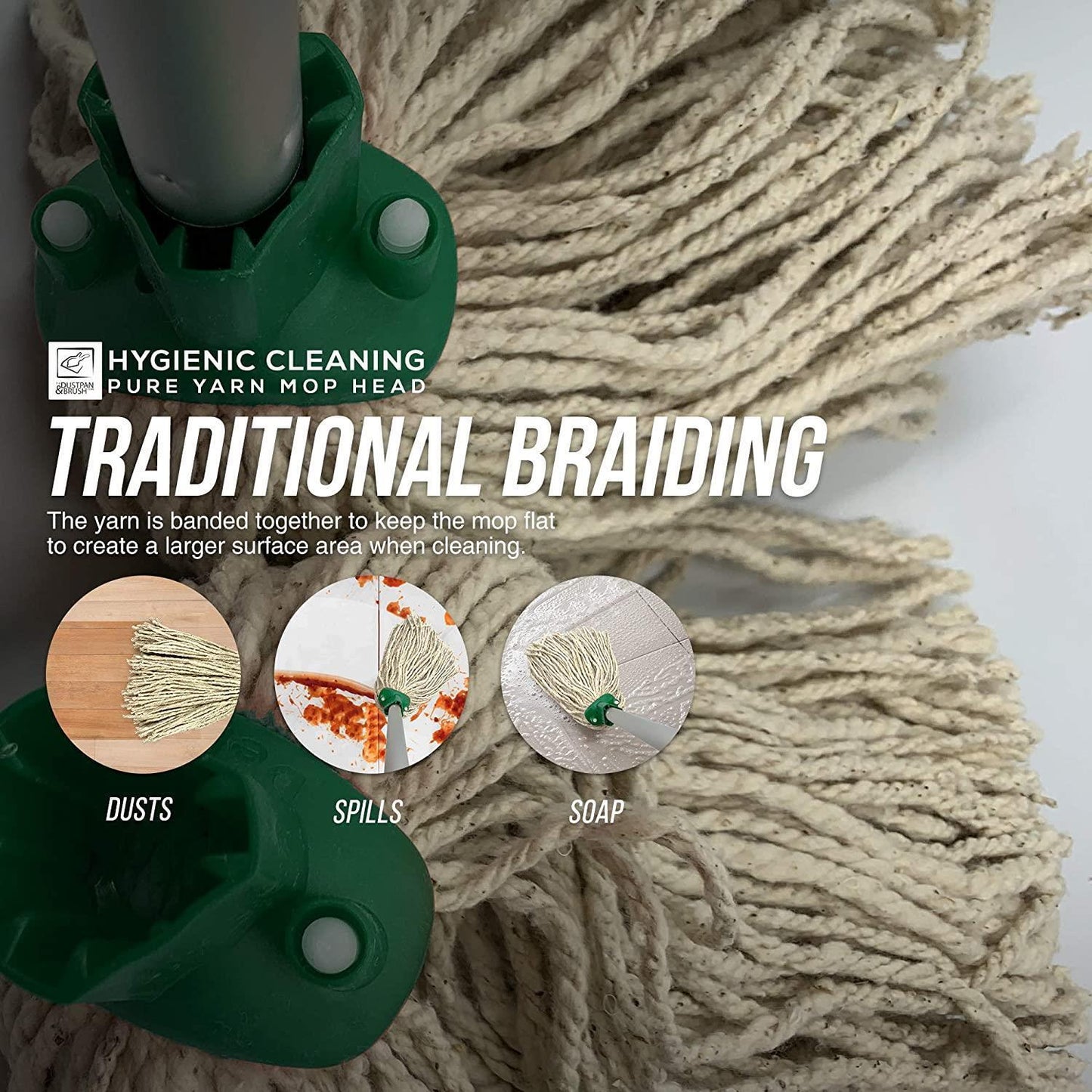 10X Green Cotton Floor Mop Heads Set Replacement Heavy Duty Cleaning Kitchen