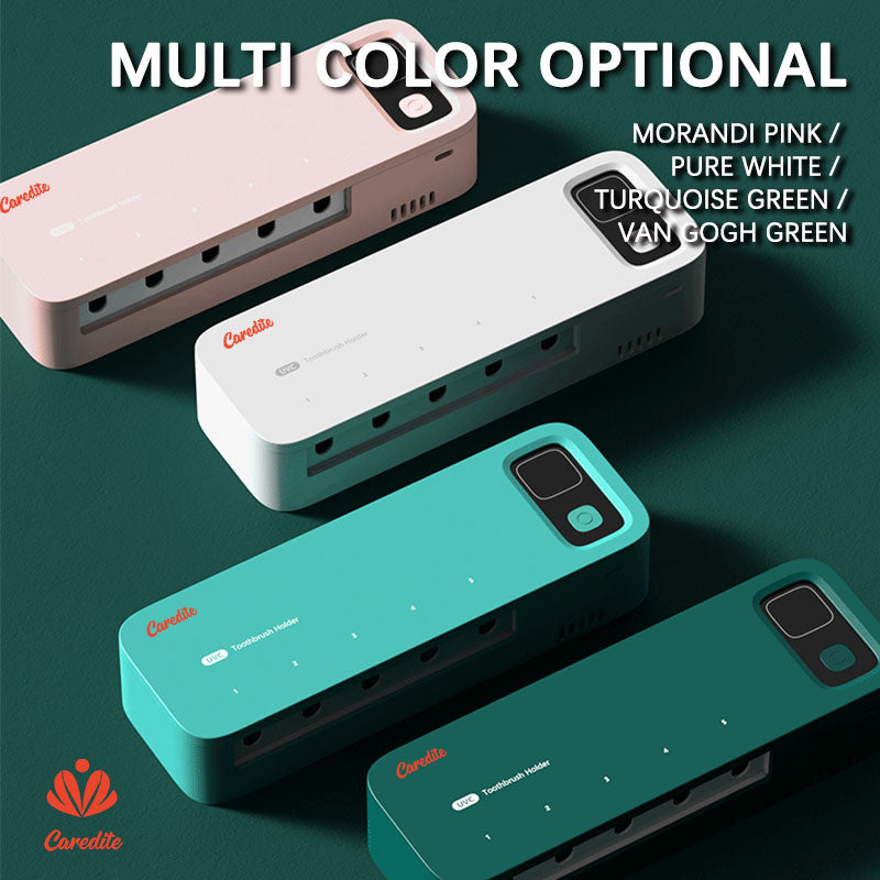 Caredite 2023 Toothbrush Sterilizer Holder with New Multi Colors, Fast Drying Professional Home Toothbrush Sterilizer Protect Your Family Oral Health Bathroom Wall-Mounted Adjustable