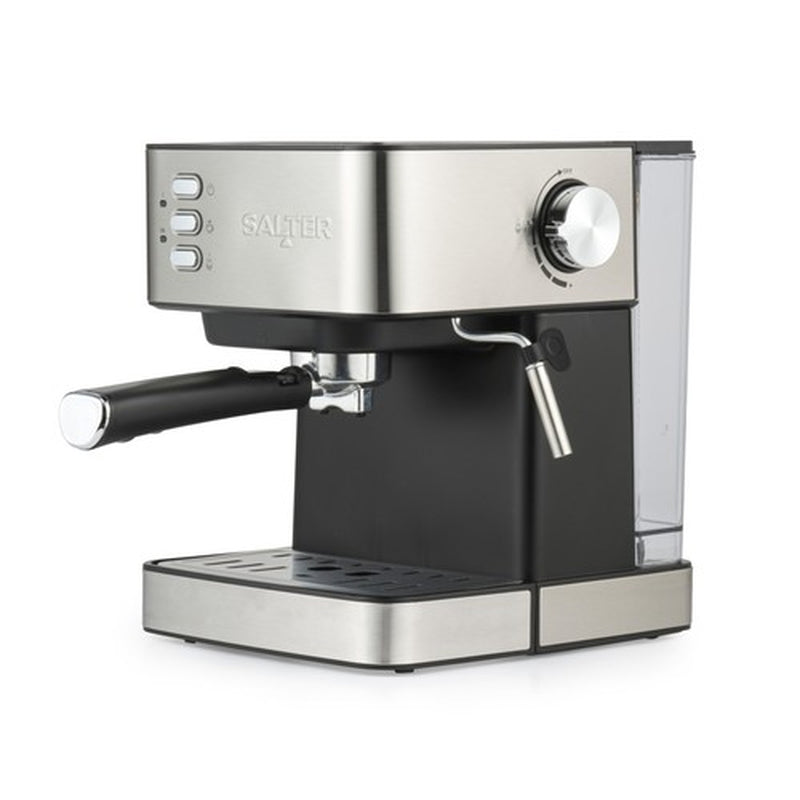 Salter Manual Espresso Machine with Milk Frother for Ground Coffee 1.6L Capacity