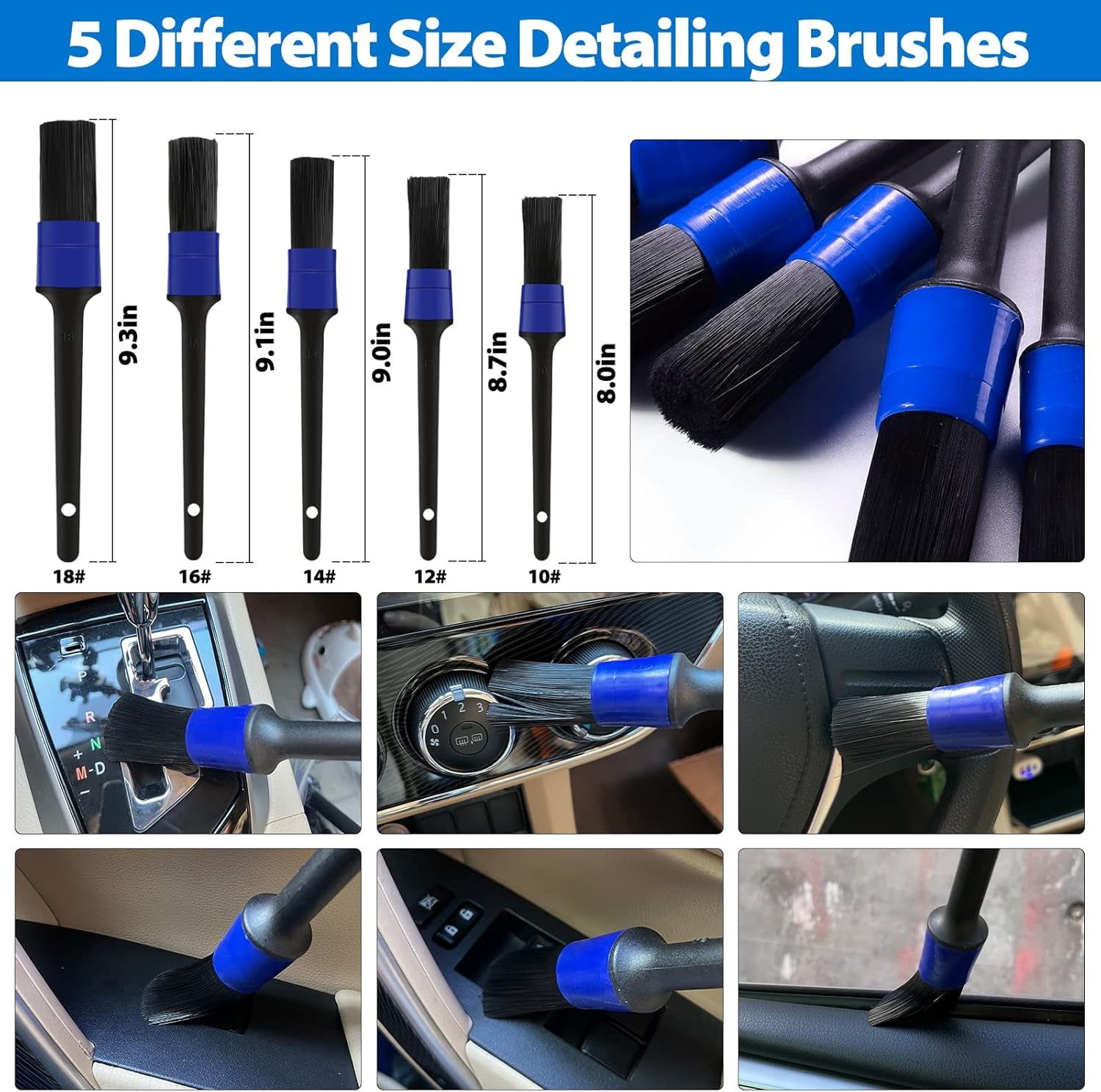 25PCS Car Detailing Brush Kit, Cleaning Detail Brushes Set with Car Dash Duster Brush, Car Cleaning Supplies Interior Exterior Brushes Kit (Wash Mitt, Towels, Polishing Pads, Cleaning Gel and Sponge)