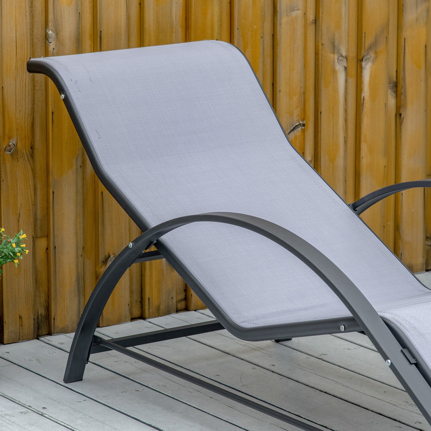 3 Pieces Lounge Chair Set Garden Recliner Chair with Coffee Table for Patio