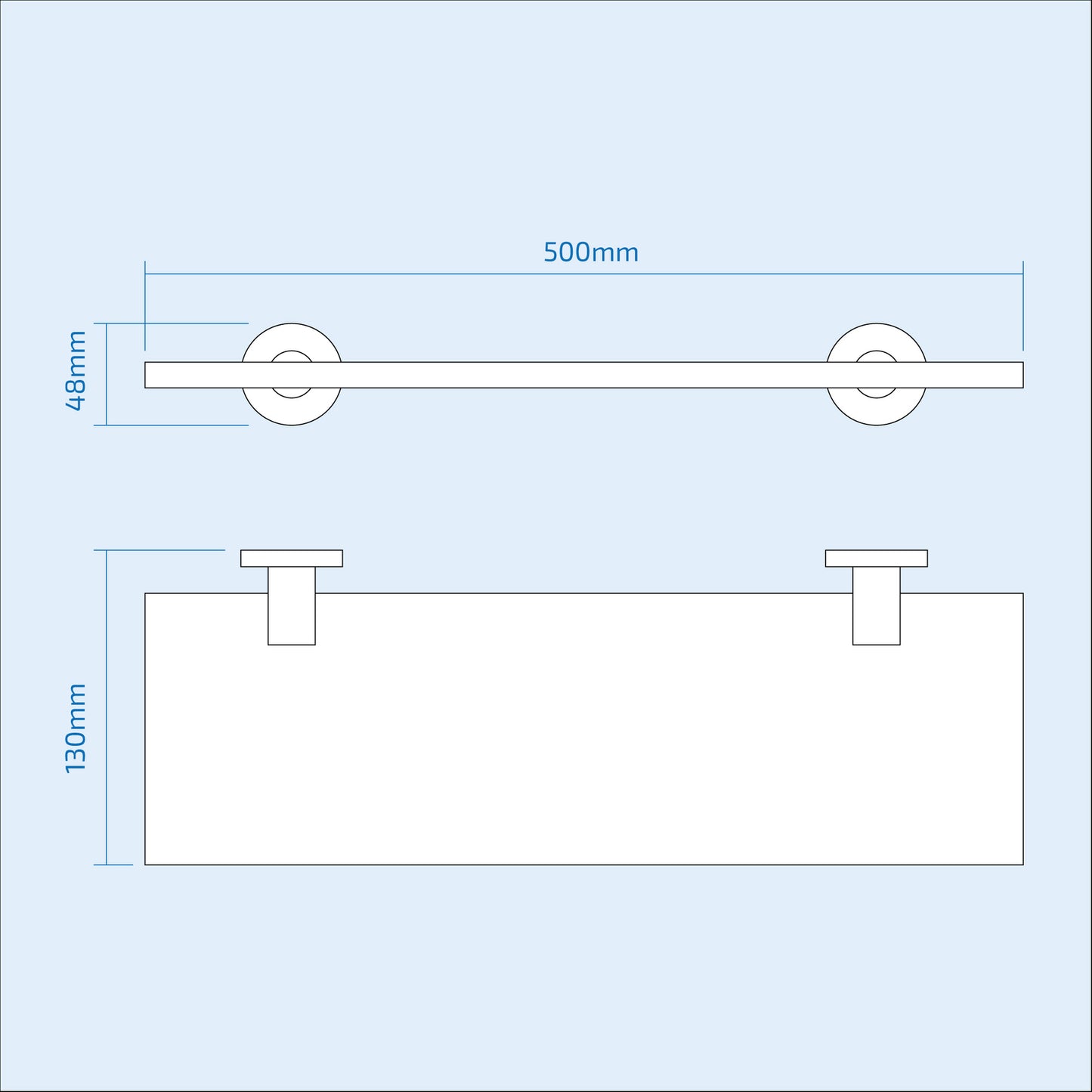 BATHROOM & KITCHEN CLEAR TOUGHENED GLASS SHELF with CHROME BRASS BRACKETS