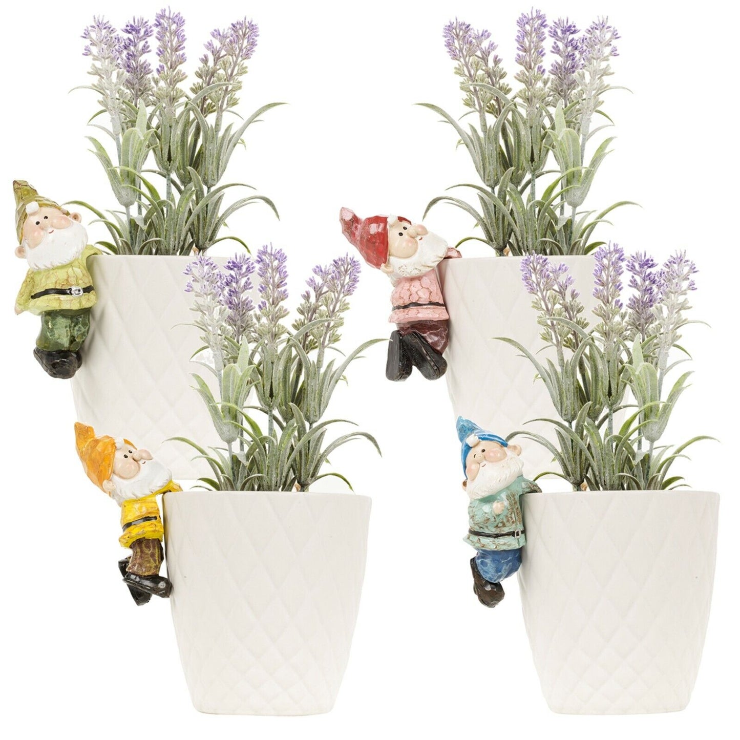 4Pcs Hanging Flower Pot Gift Gnome Indoor Outdoor Garden Decoration Ornaments