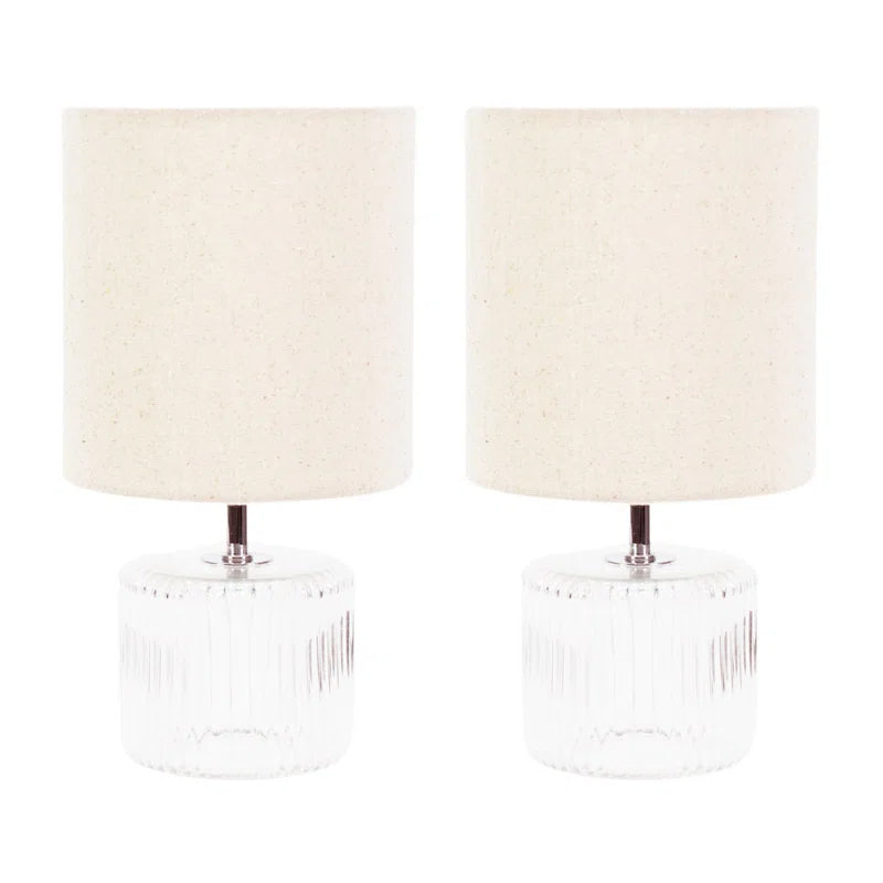 Rokiatou Pair of Glass Table Lamps with Lamp Shades