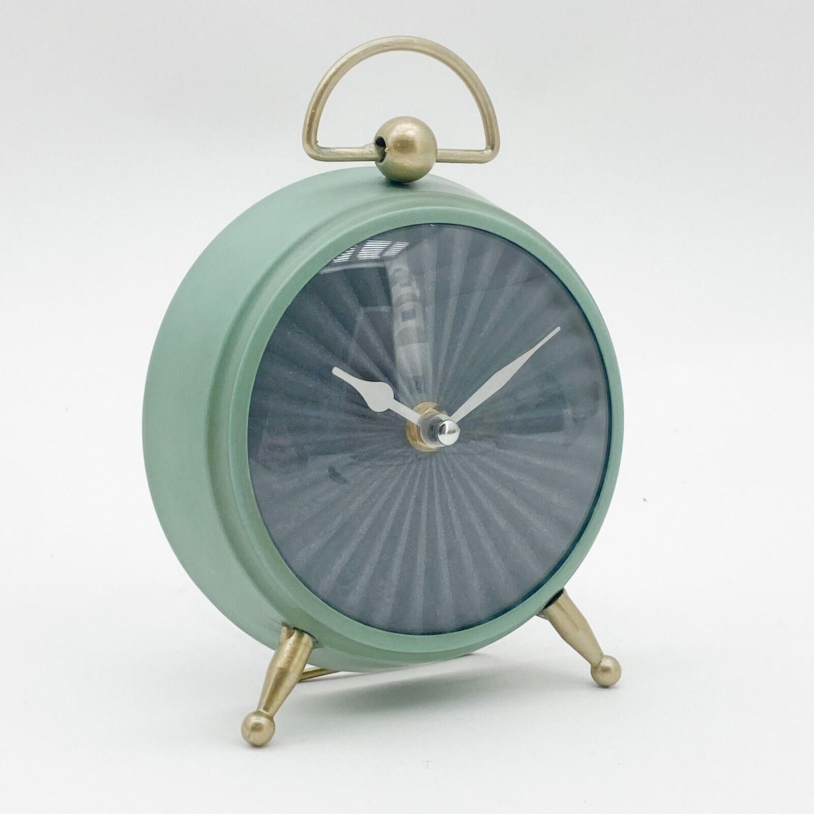 Stylish Green Mantel Clock, Silent Sweep Design Tabletop Clock for Home & Office