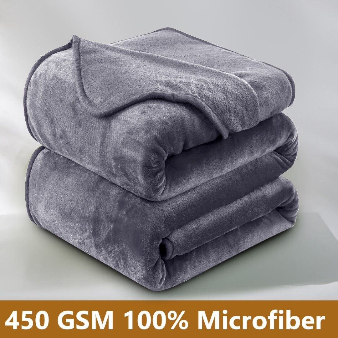 Large Fleece Blanket Throw Reversible Soft Warm Bed Sofa Blanket Double & King