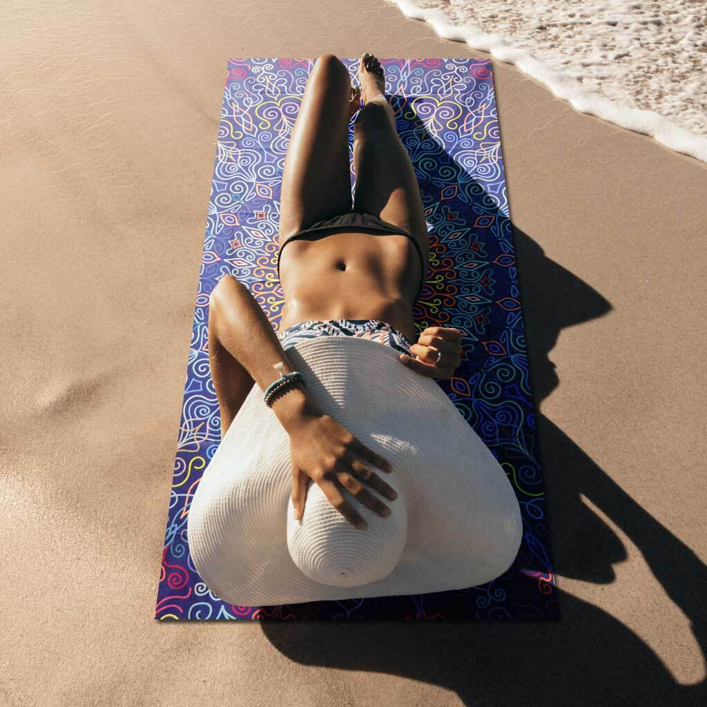 Large Beach Towel Microfibre with Bag - Quick Dry Sand Free Swimming Towels