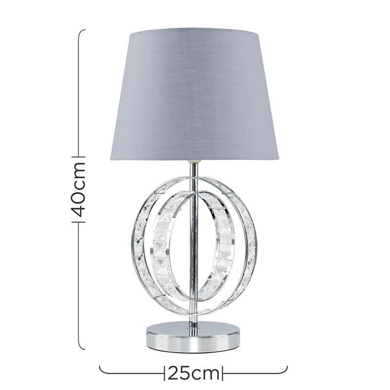 Dicie 46Cm Silver Table Lamp Set