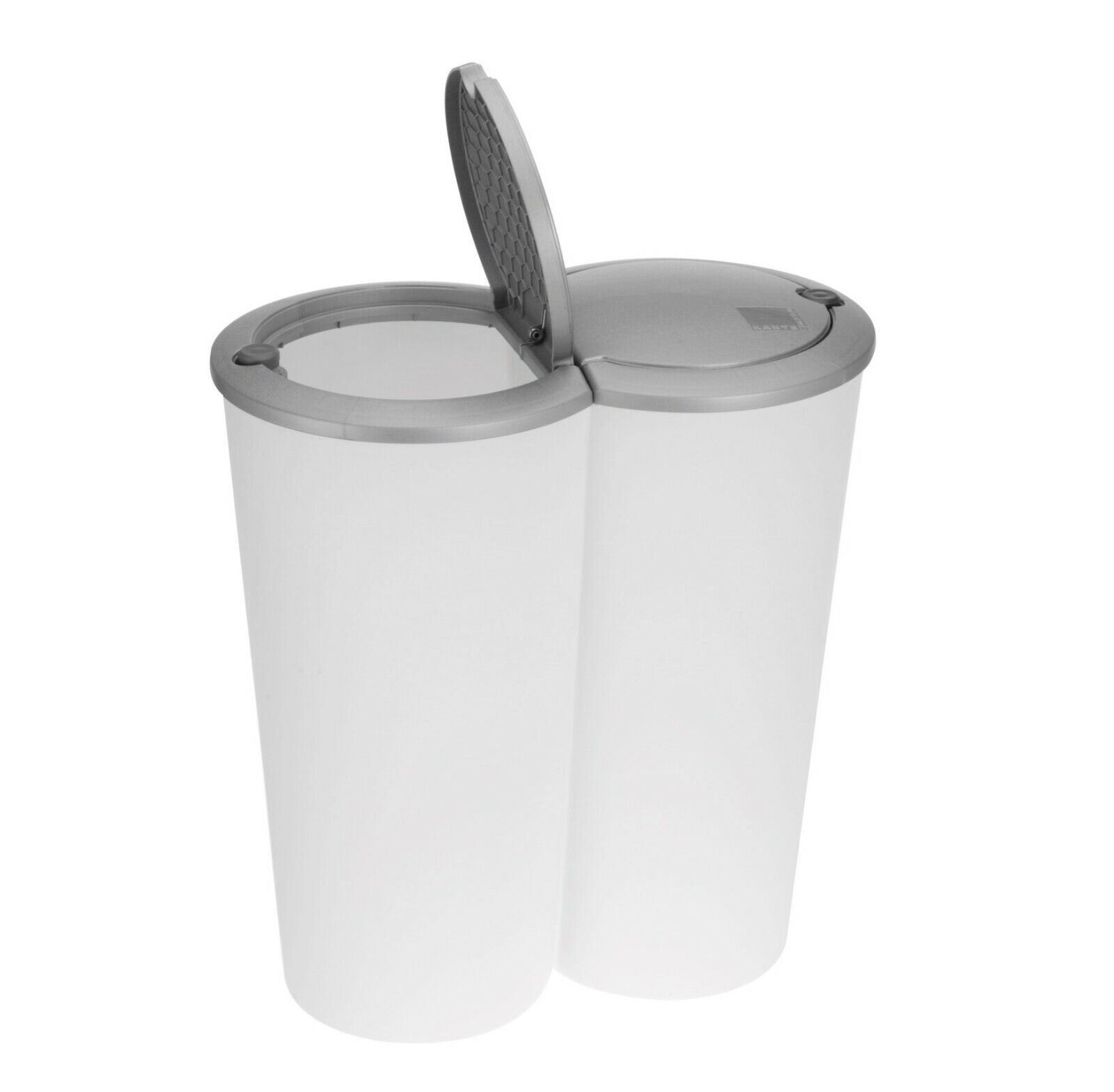 Circular Double Recycling Waste Bin Duo Rubbish Plastic Cardboard Disposal 2X25L