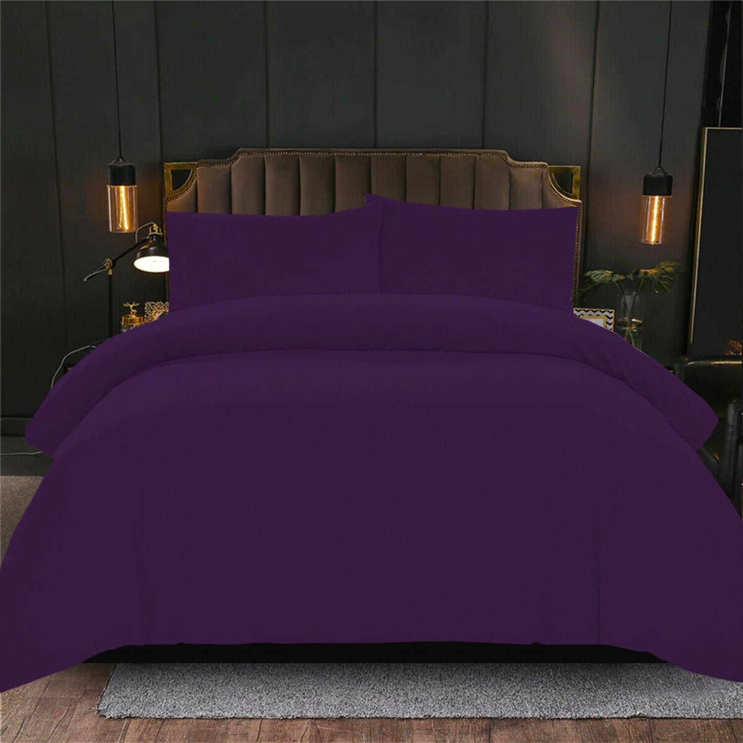 Egyptian Cotton Duvet Cover Bedding Set with Pillowcase Single Double King Size
