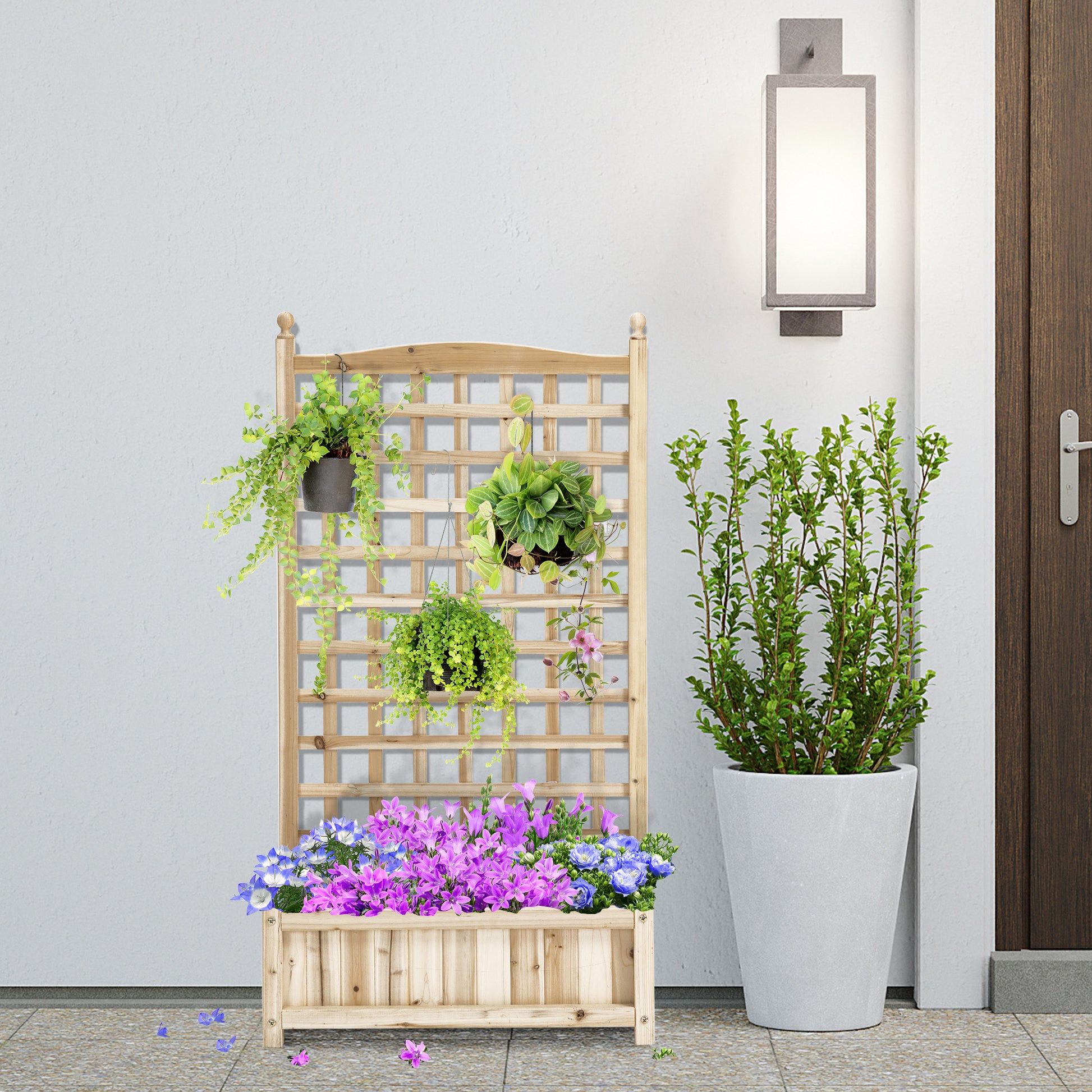 Garden Planters with Trellis for Climbing Vines Indoor Outdoor