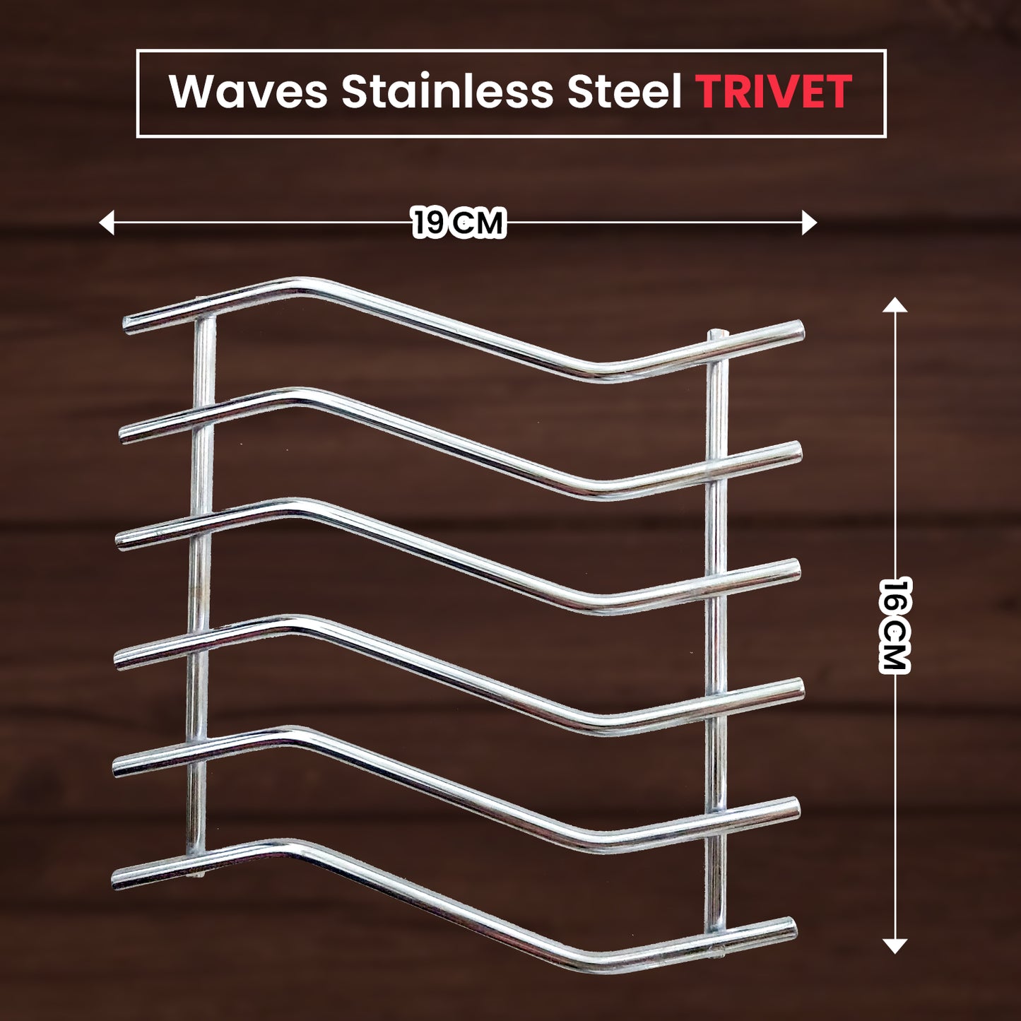 Kitchen Trivet Worktop Saver Hot Pot Pan Stand Rack Stainless Steel 20X20Cm UK