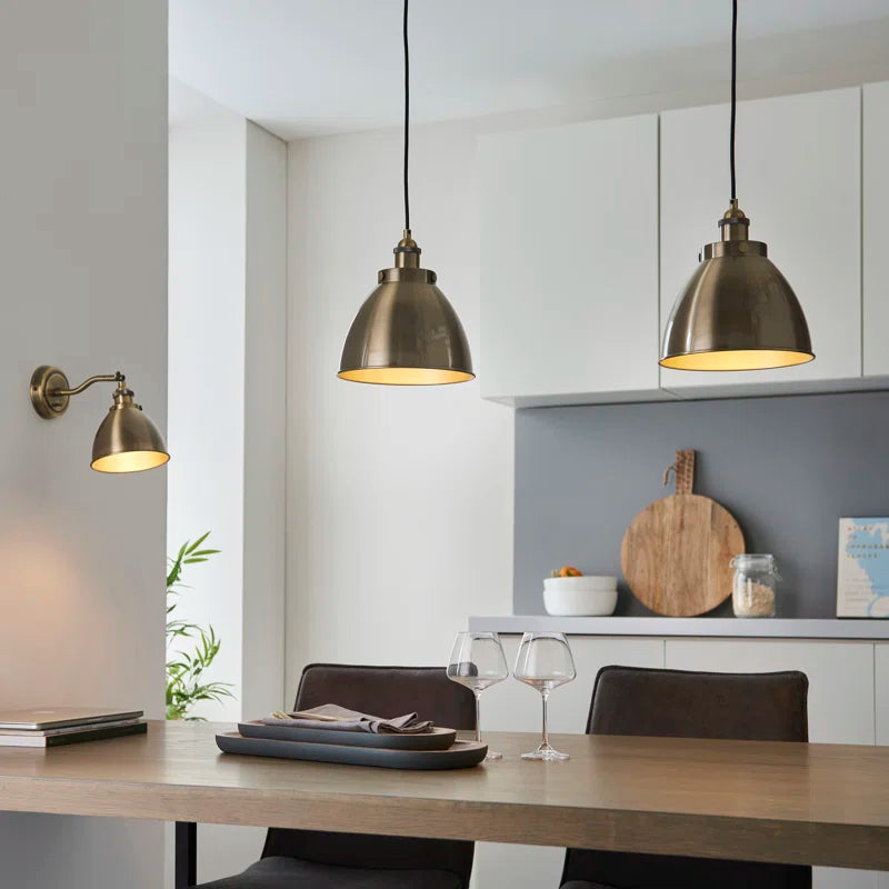 Howze 1 - Light Antique Brass Dome Pendant