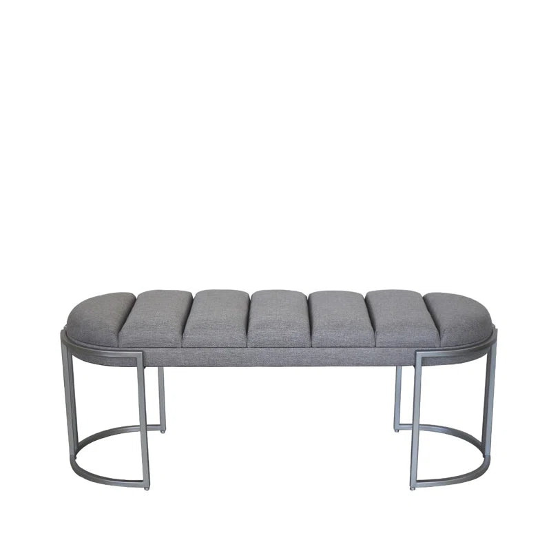 Adalya Velvet Tufted Bench for Bedroom Furniture, Modern Accent Bench with Iron Metal Legs