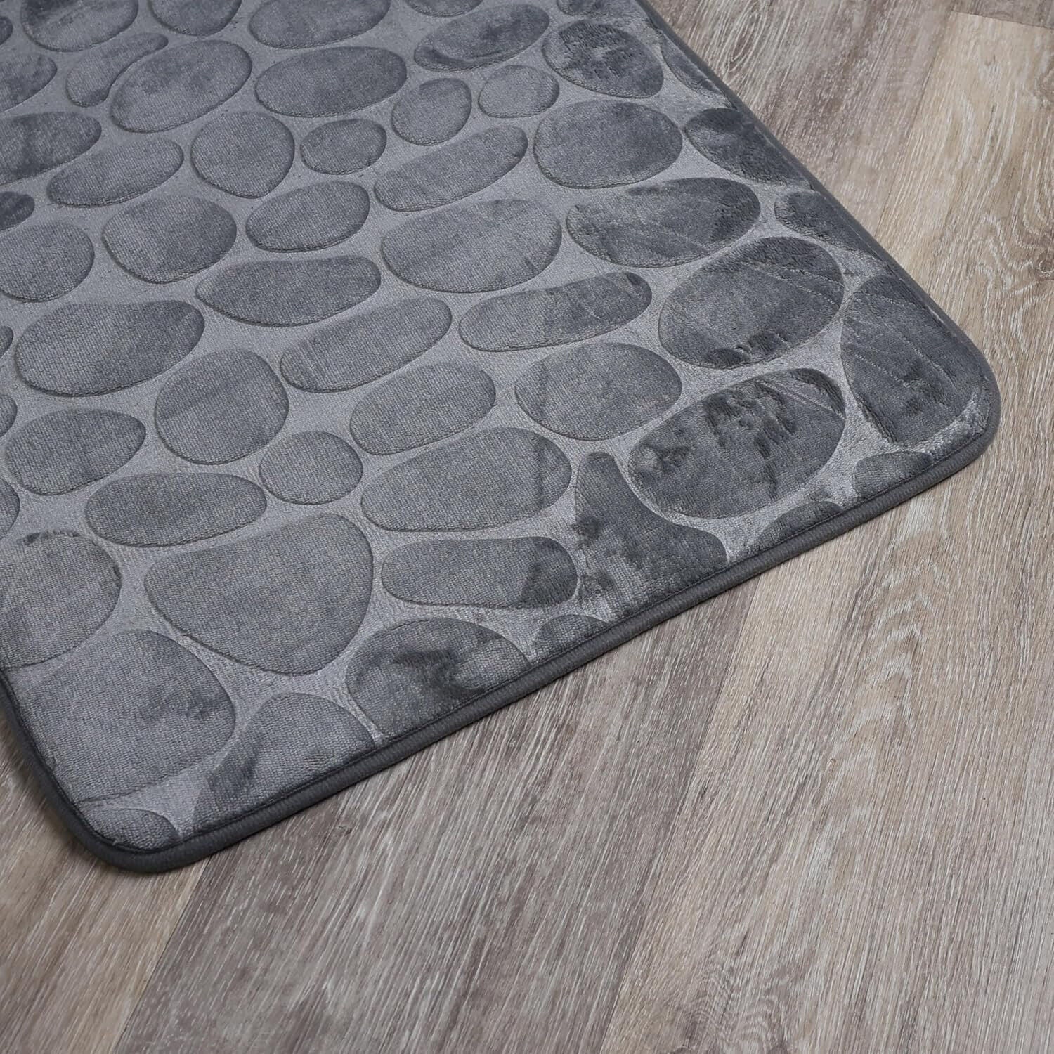 2 PCS Bathroom NON SLIP BATH MAT MEMORY FOAM ULTRA SOFT TOILET BATHROOM RUGS