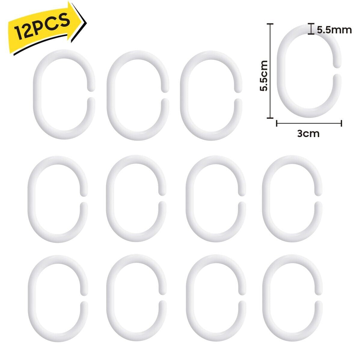 Waterproof Polyester Fabric Bathroom Shower Curtain with Ring Hooks 180 X 180 Cm