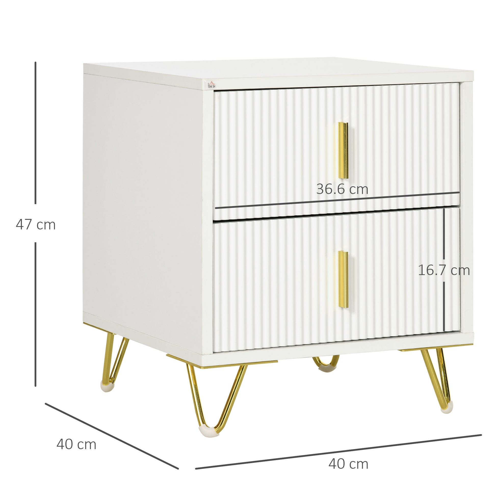 Small Chest of Drawers, Dresser with Handles Living Room White