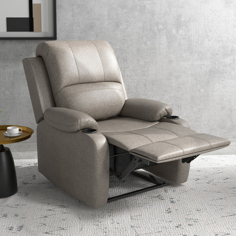Recliner Chairs for Living Room, Microfibre Cloth Reclining Armchair, Brown