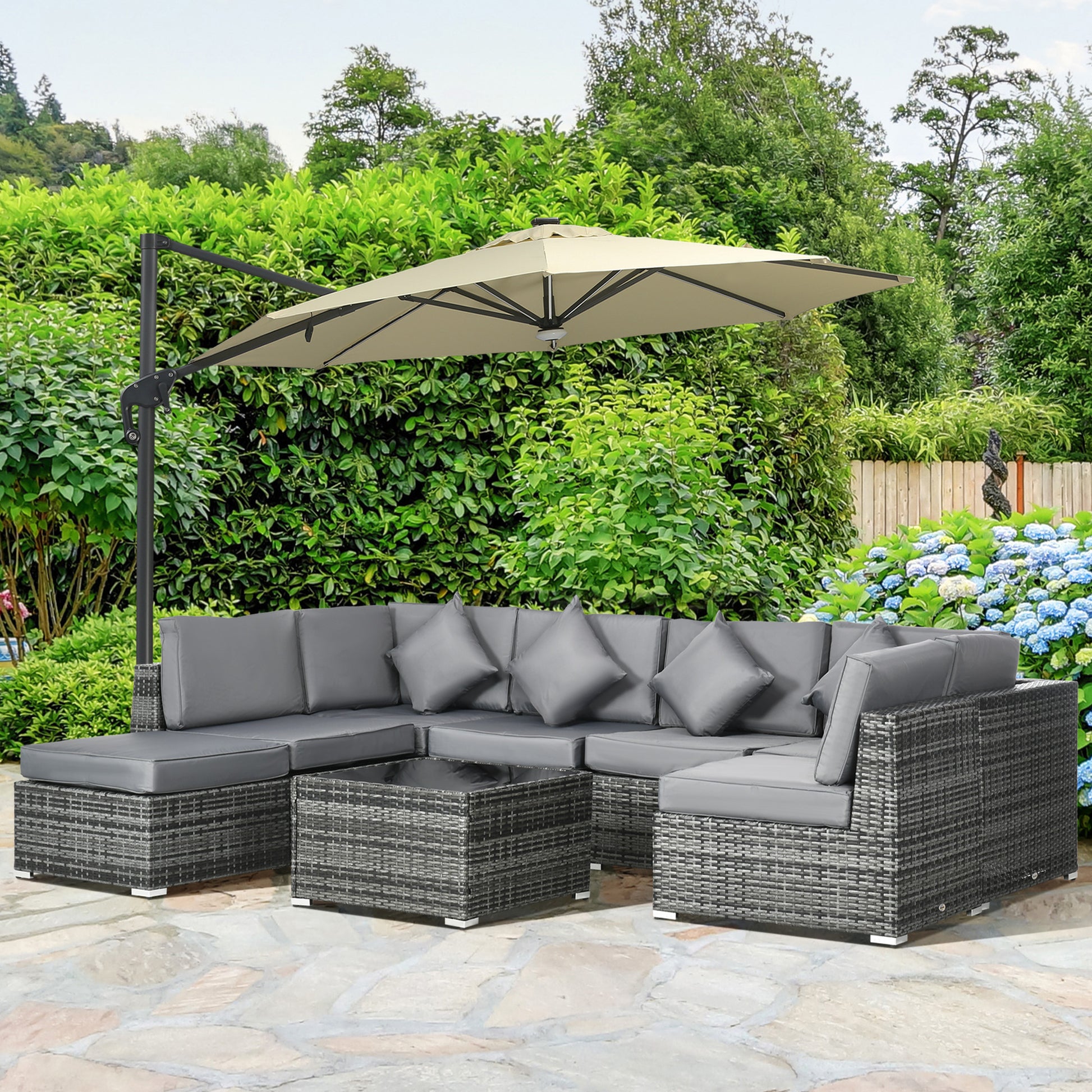 Rattan Outdoor Garden Furniture Patio Corner Sofa Set with Cushions