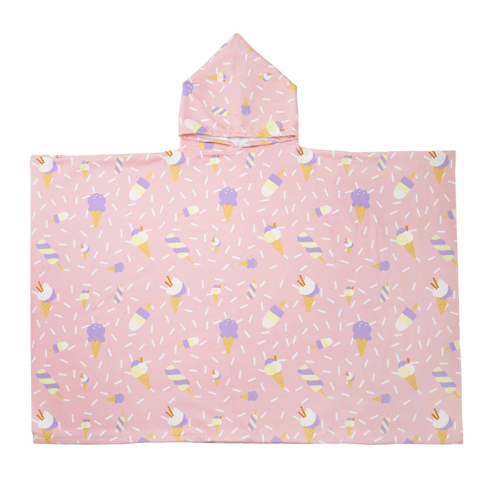 Kids Poncho Beach Towel Hooded Quick Dry Microfibre Holiday Swimming Absorbent