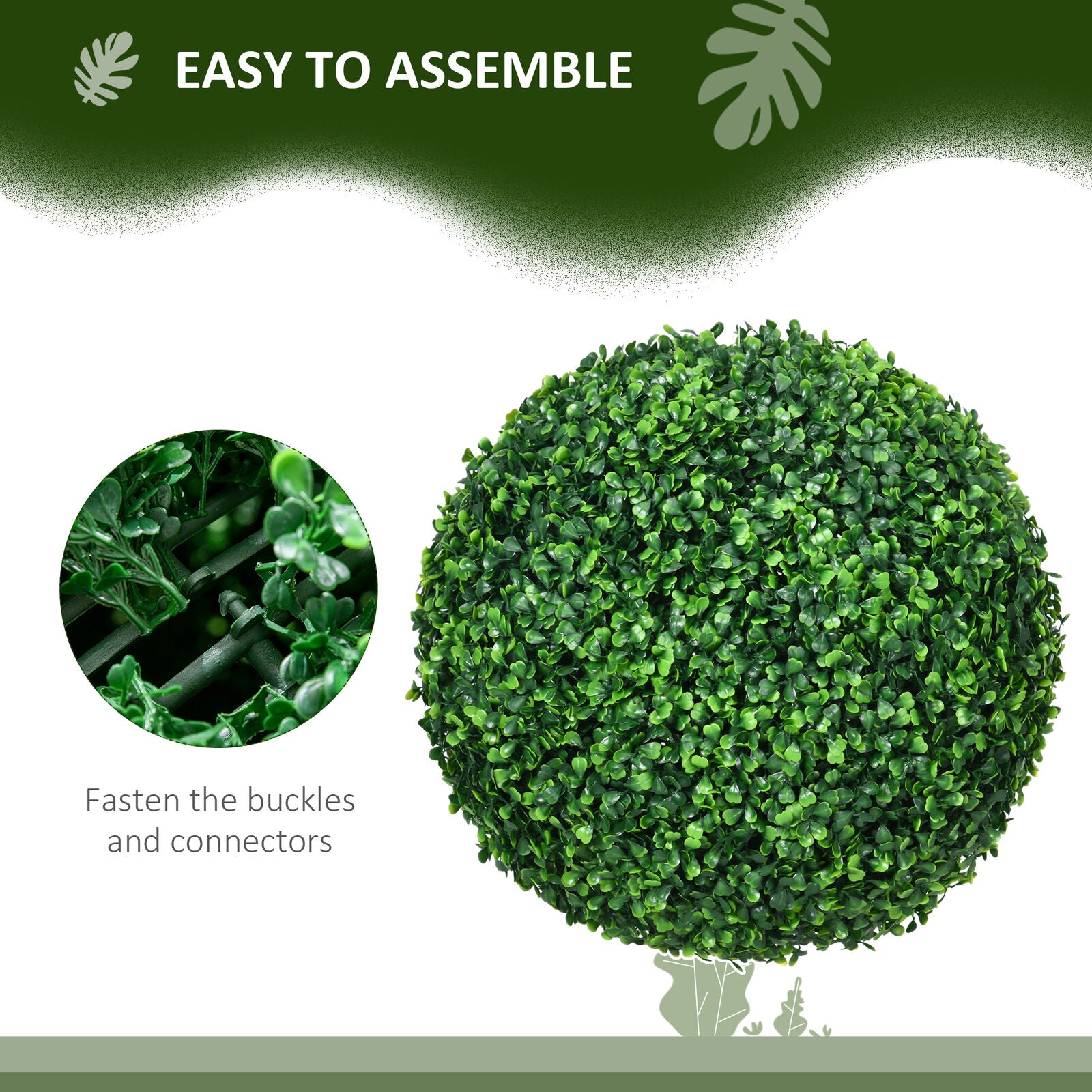 40Cm Artificial Topiary Balls Set of 2 Hanging Faux Boxwood Balls for Home