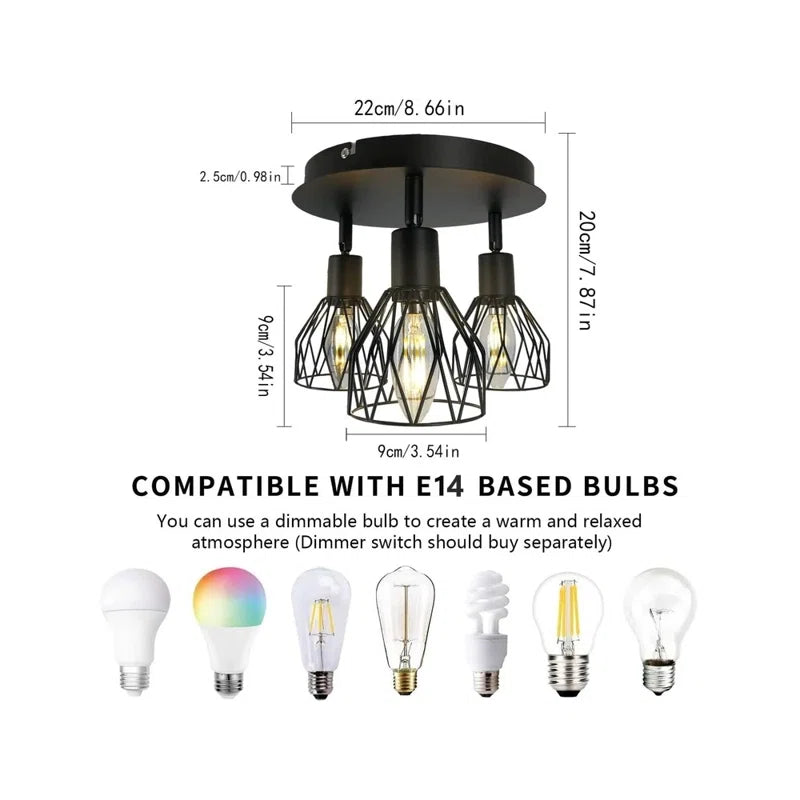 Bringfried 3-Light 22Cm Semi Flush Mount