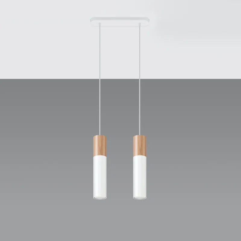 Dubin 2 - Light Kitchen Island;Cylinder;Cluster Cylinder Pendant with Wood Accents