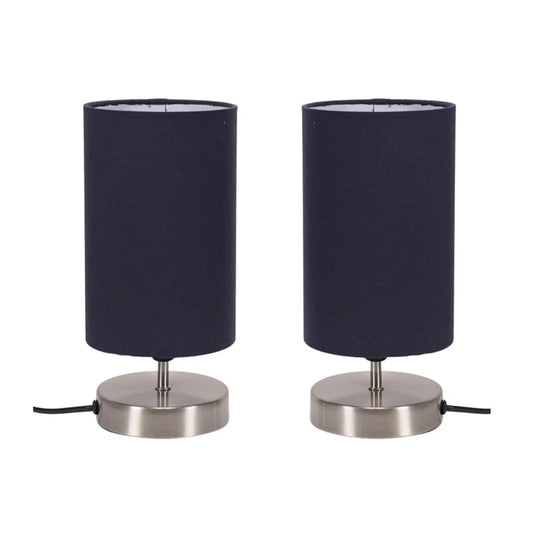 Romica Pair of Touch Table Lamps with Fabric Shades