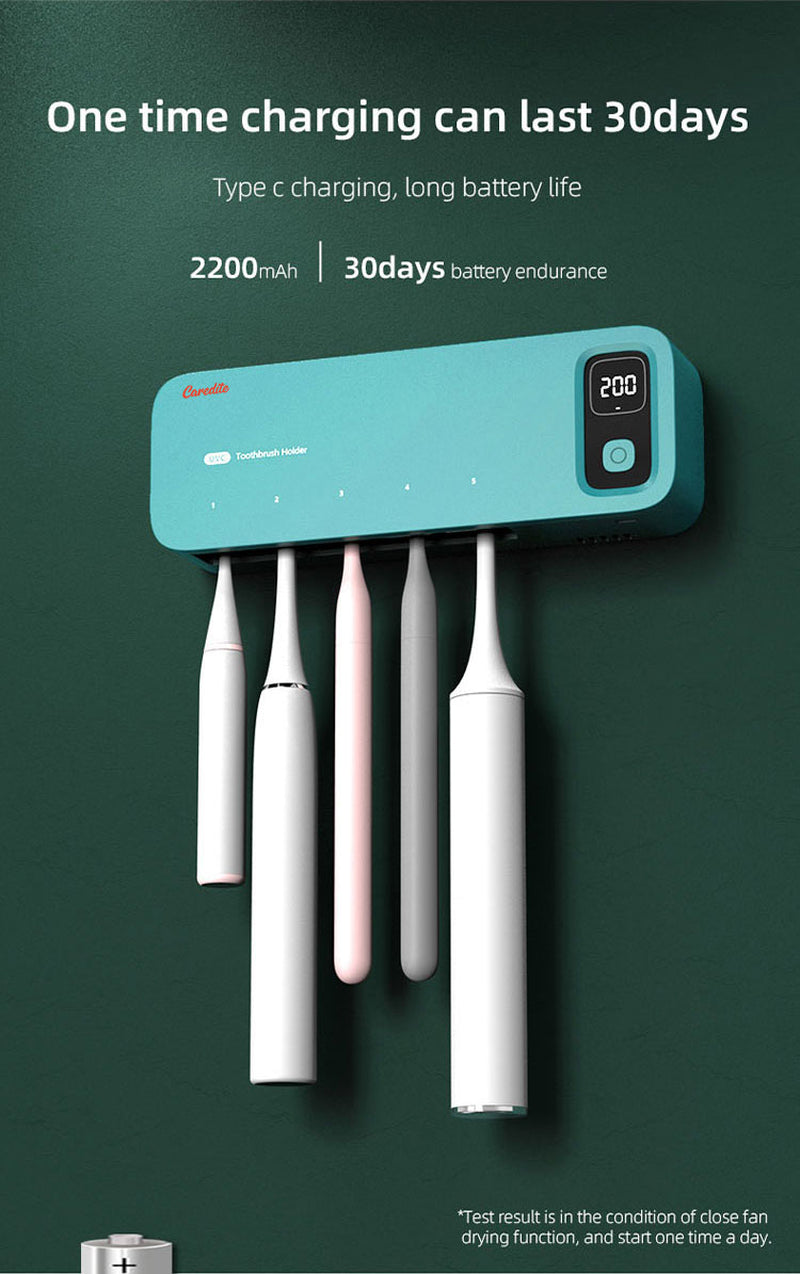 Caredite 2023 Toothbrush Sterilizer Holder with New Multi Colors, Fast Drying Professional Home Toothbrush Sterilizer Protect Your Family Oral Health Bathroom Wall-Mounted Adjustable
