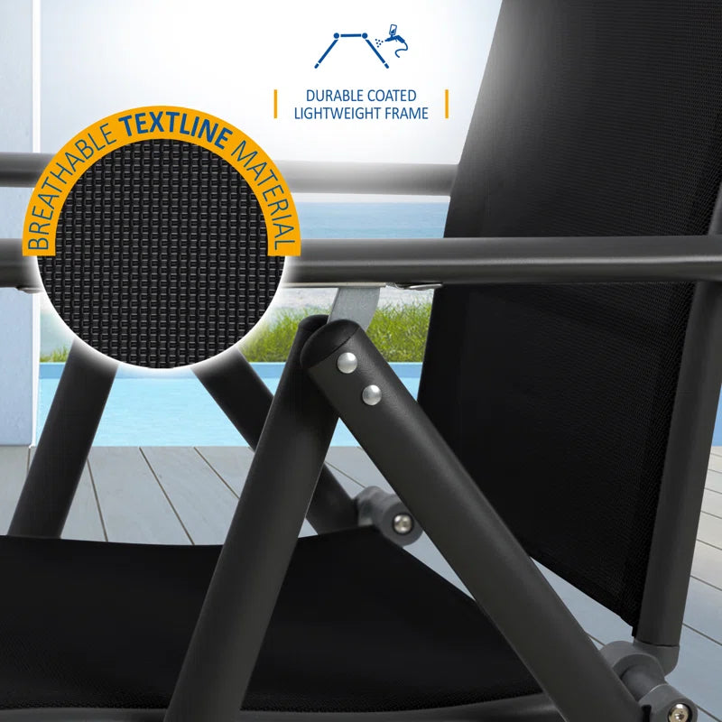 Moheez Folding Garden Chairs with 7 Reclining Positions