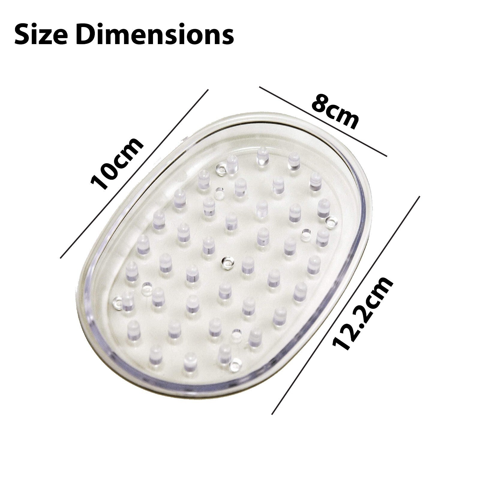 Clear Plastic Soap Holder Dish Drip Tray-Raised Ridges Allow Soap to Tray