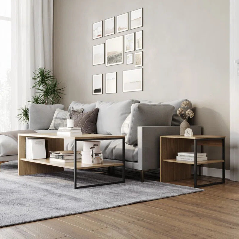 Pragiya 2 - Piece Solid Wood Living Room Table Set