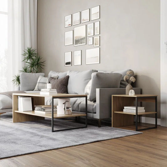 Pragiya 2 - Piece Solid Wood Living Room Table Set