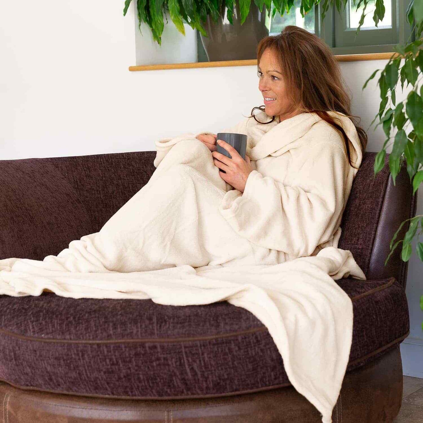 Genuine Snug Rug DELUXE ™ ADULT Cosy Warm SLEEVED Arms Blanket Fleece Official