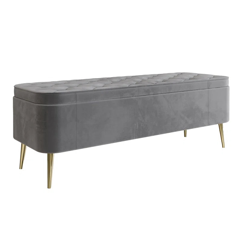 Analissa Velvet Upholstered Storage Bench