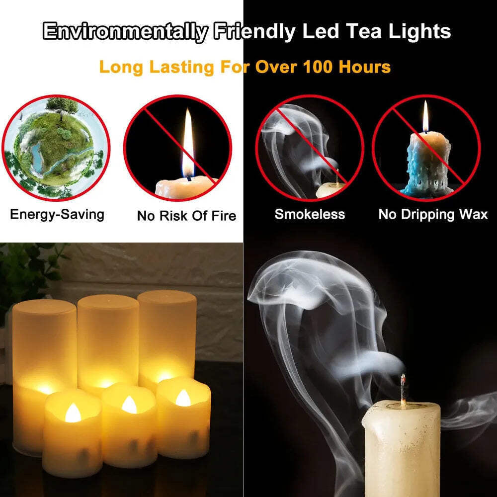 Rechargeable LED Candles by USB Timer Remote Flickering Flames Wedding Candles B