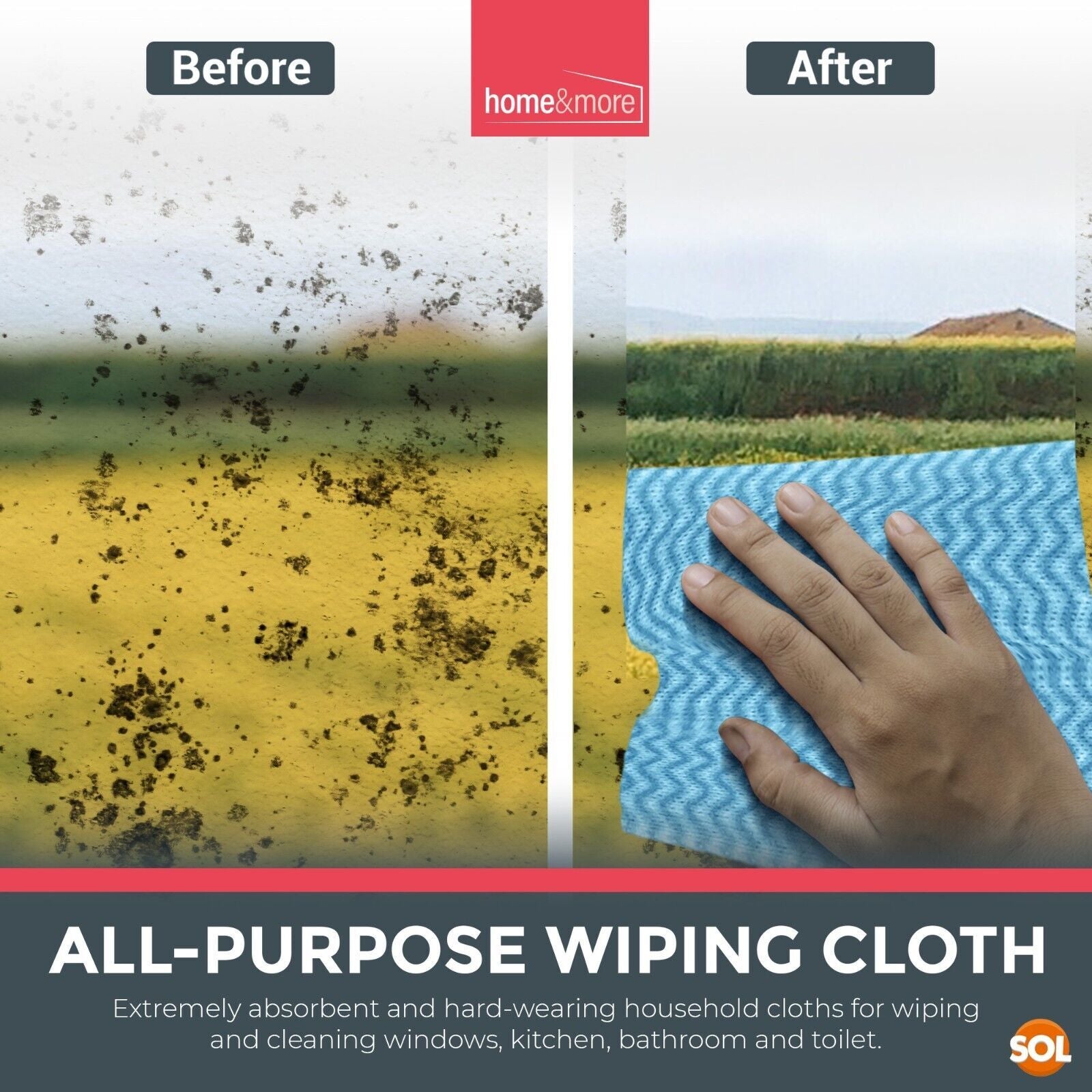 200-1200Pk All Purpose Cleaning Cloths | Blue Home Kitchen Hygienic Wipes J Type