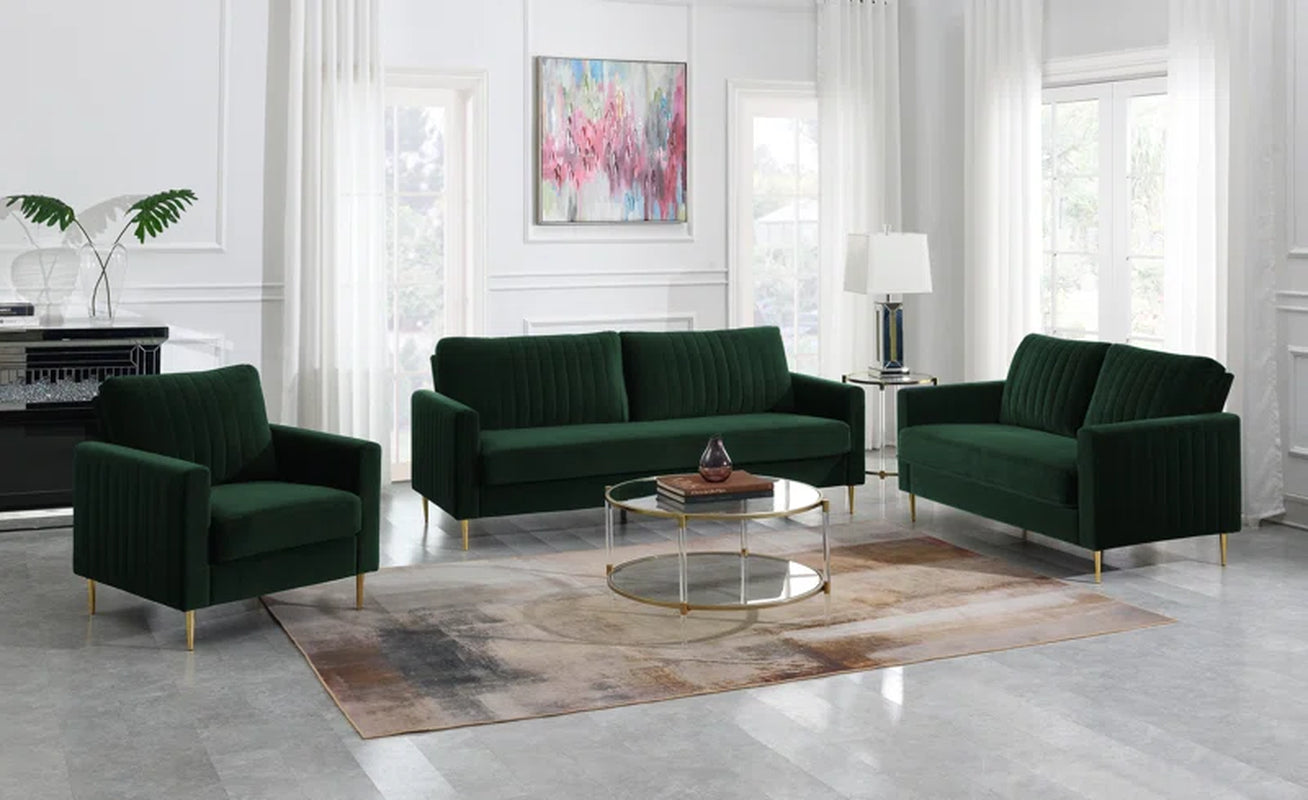 Marienville 3 - Piece Velvet Living Room Set