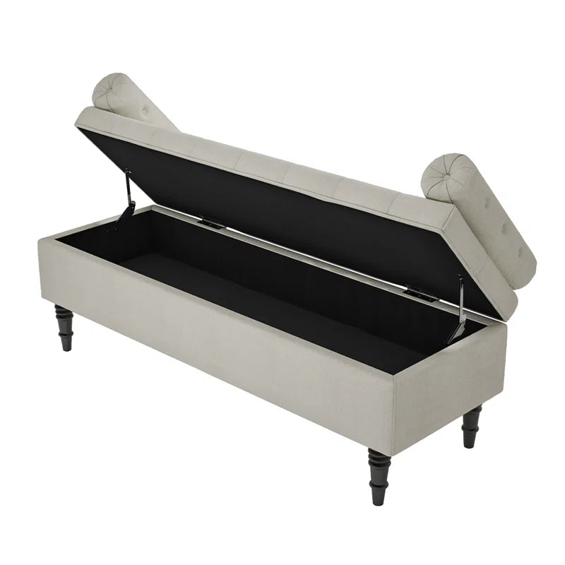 Ethelsville Upholstered Flip Top Storage Bench with Side Arms