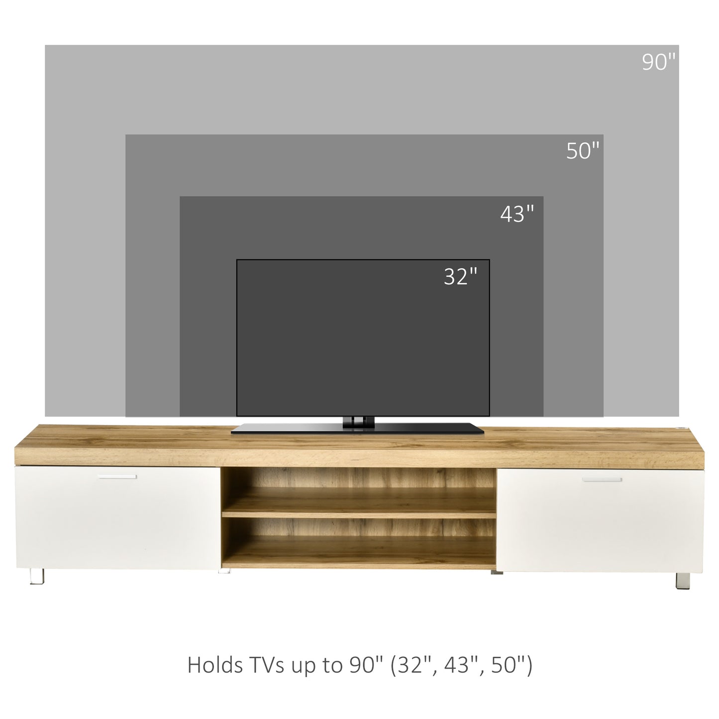 Modern Unit for TV W/ Cabinet Shelf for Living Room