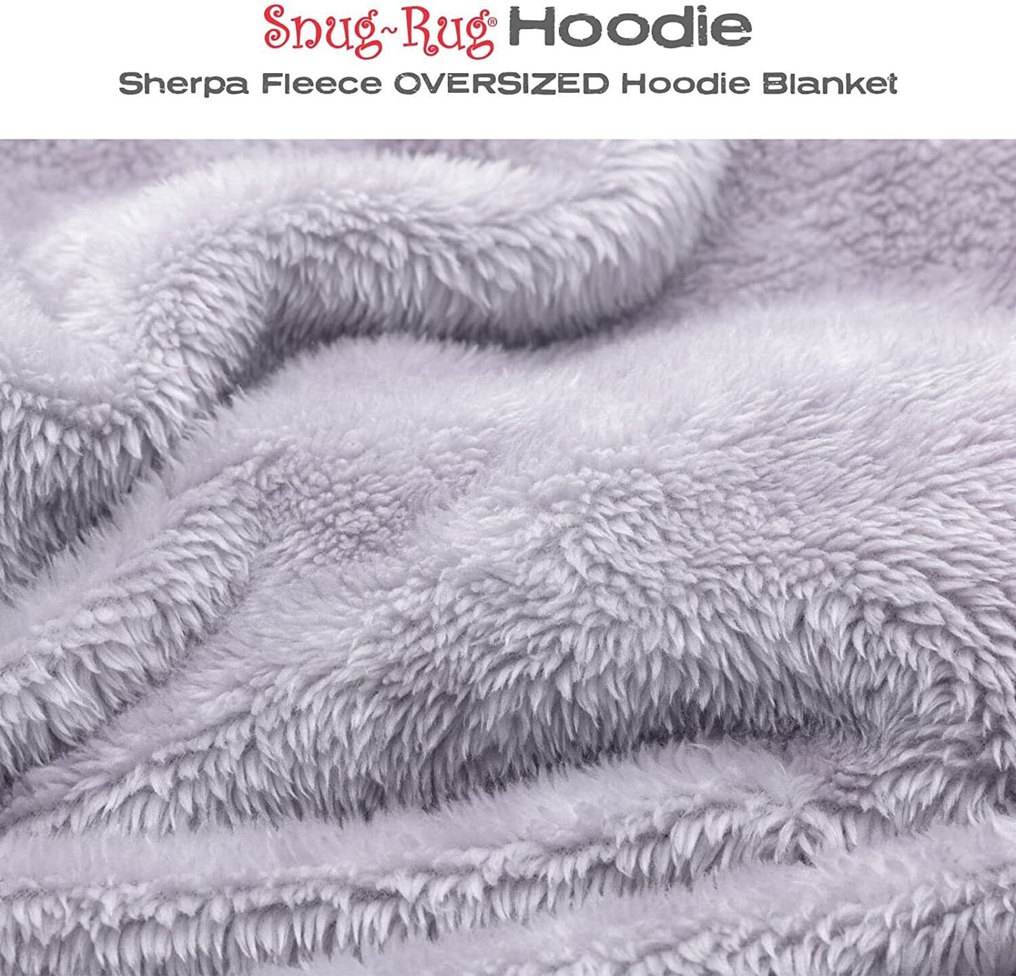 Snugrug Oversized Long Hooded Adult Sherpa Big Fleece Blanket Hoodie Sweatshirt
