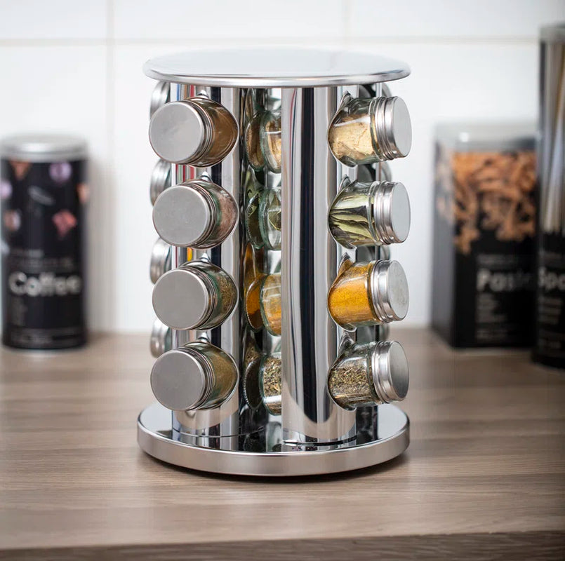 Spinning Carousel 16-Jar Free Standing Spice Rack
