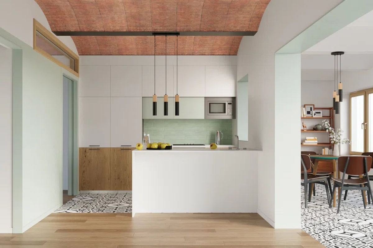 Dubin 2 - Light Kitchen Island;Cylinder;Cluster Cylinder Pendant with Wood Accents