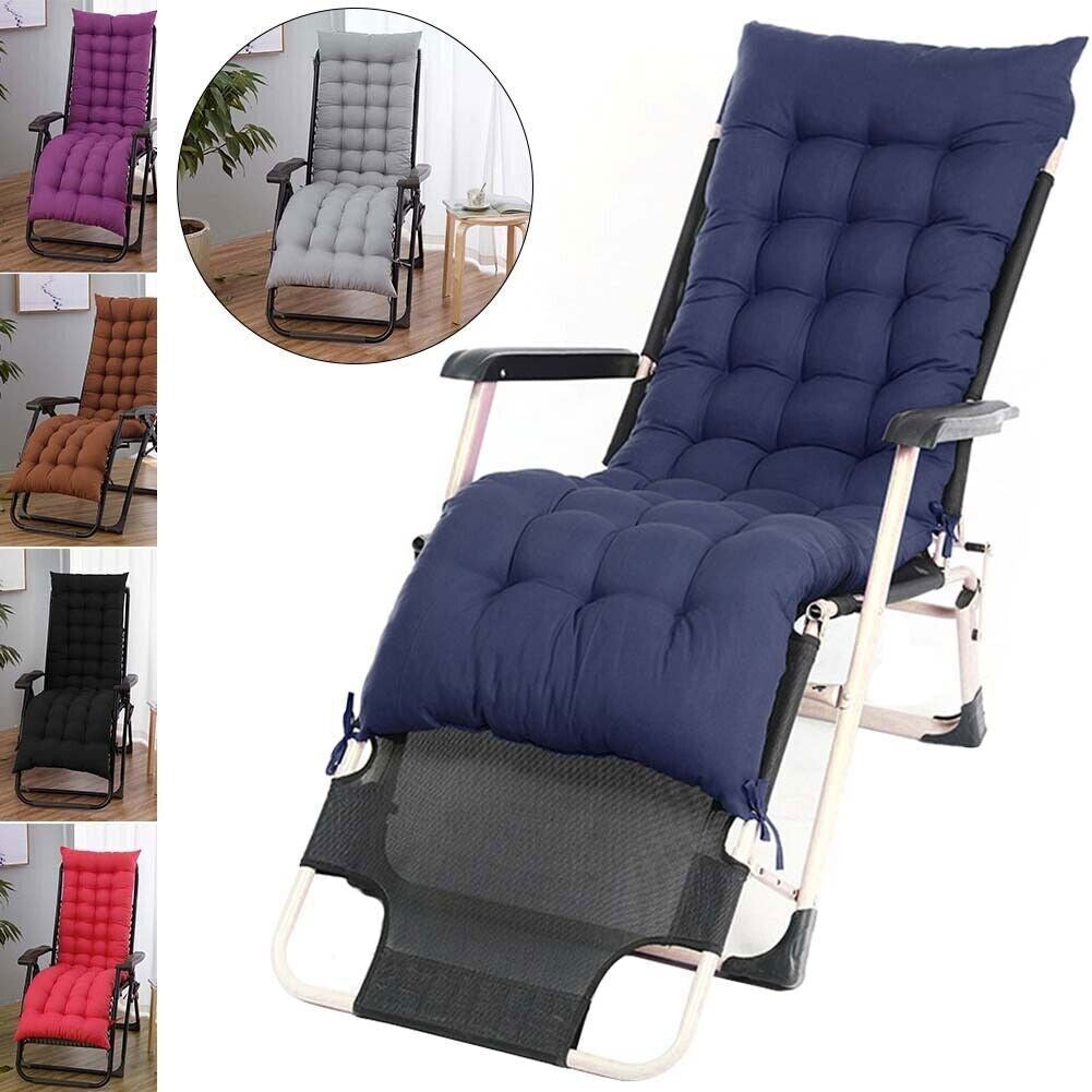 Comfort Cotton Cushion Cover Sun Lounger Recliner Deck Chair Garden Seat Pad UK