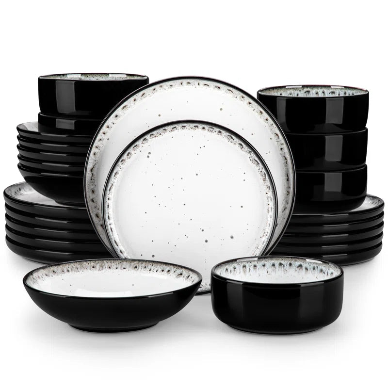 24 Piece Stoneware Dinnerware Set - Service for 6