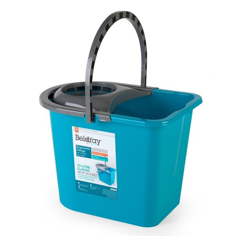 Beldray Large Mop Bucket Detachable Mop Wringer Lightweight Durable Handle 14L