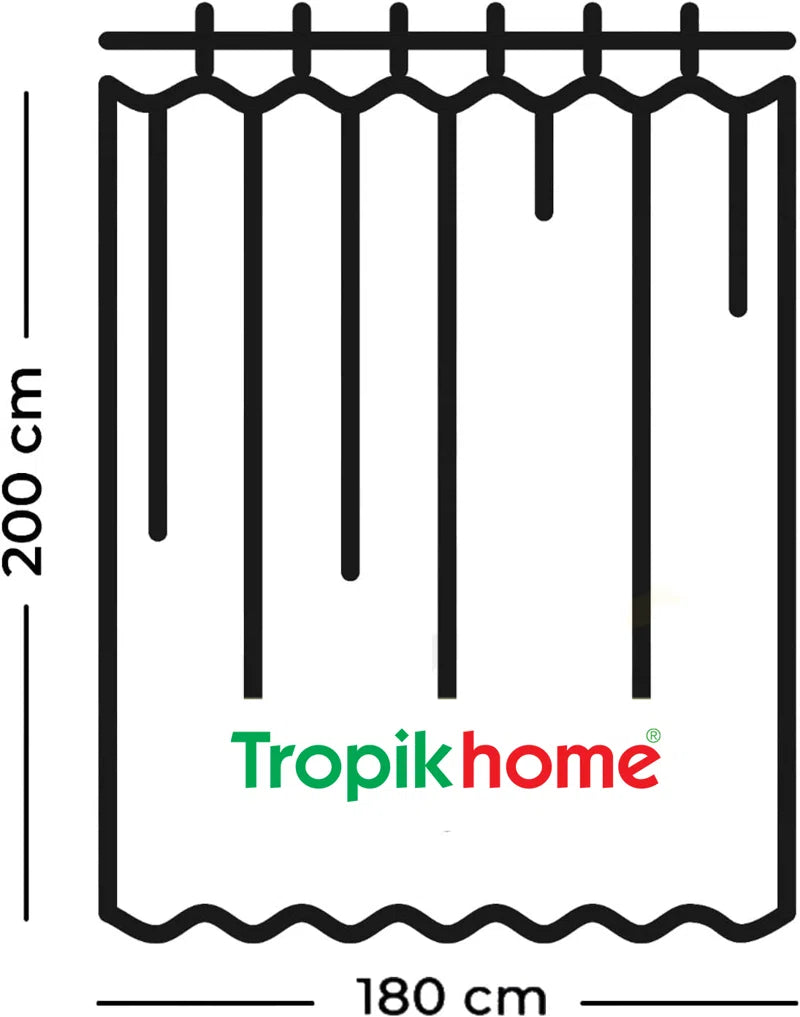 Extra Long Fabric Single Shower Curtain