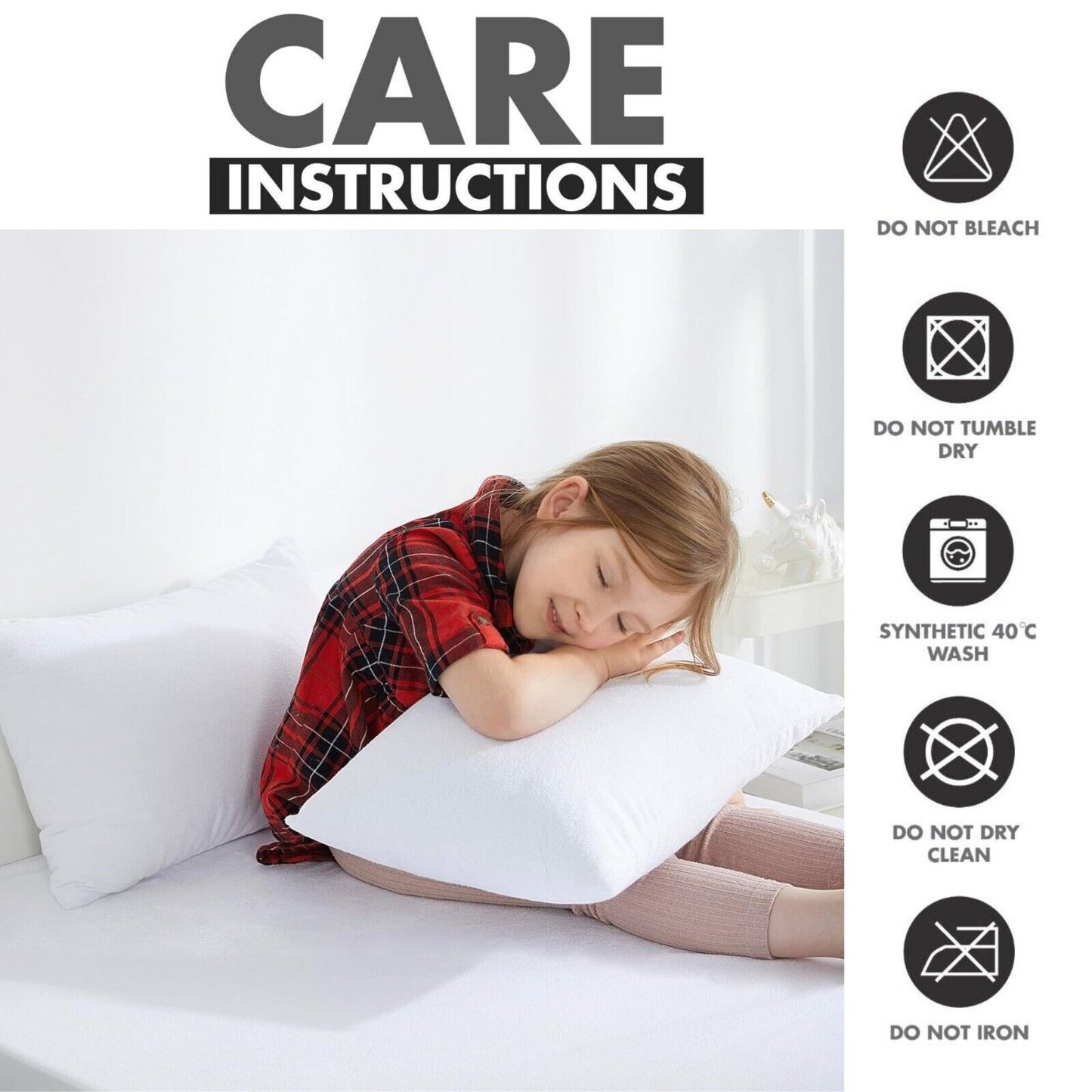 Pack of 4 Zipped WATERPROOF QUILTED Pillow Protectors Hypoallergenic Soft Covers