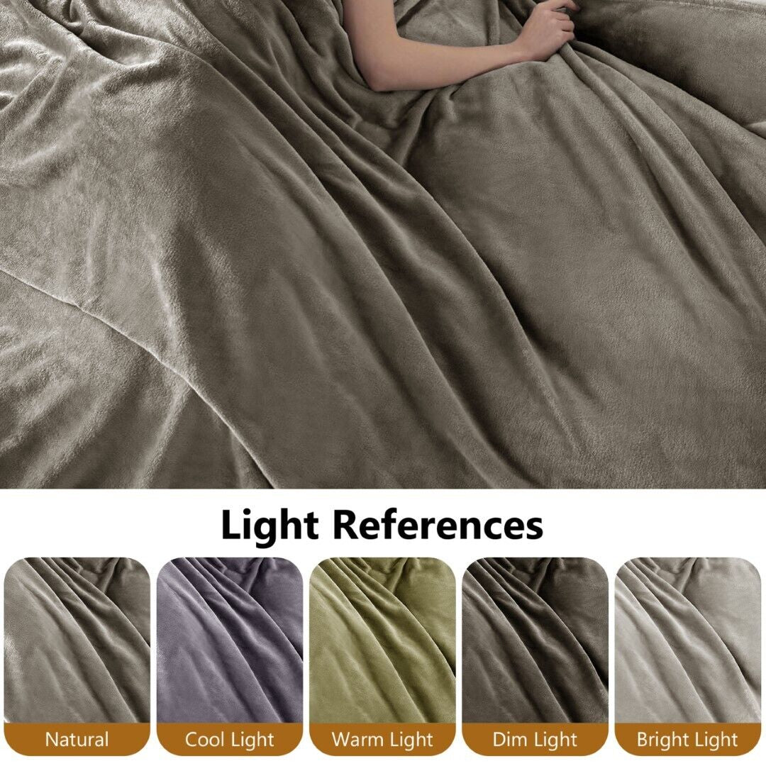Large Fleece Blanket Throw Reversible Soft Warm Bed Sofa Blanket Double & King
